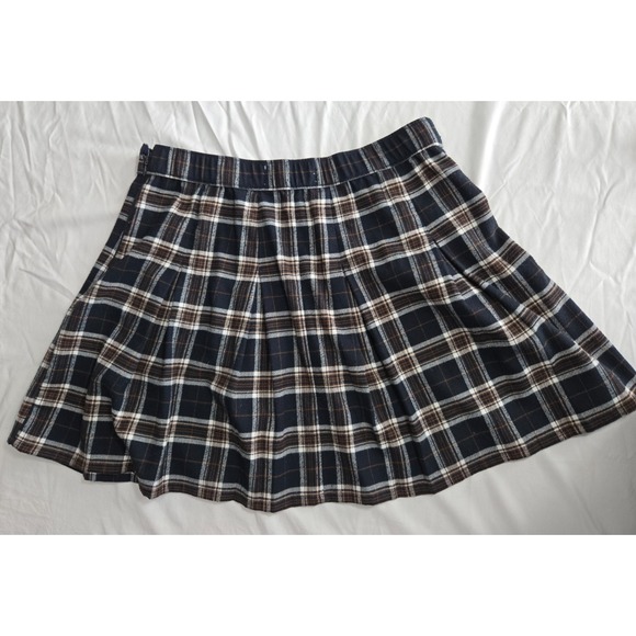 HOLLISTER Y2K Pleated Plaid Preppy 90's Academia Ultra High Rise Mini Skirt Sz L - Picture 4 of 11